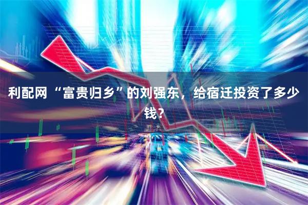 利配网 “富贵归乡”的刘强东，给宿迁投资了多少钱？