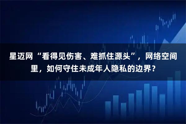 星迈网 “看得见伤害、难抓住源头”，网络空间里，如何守住未成年人隐私的边界？