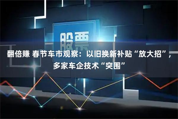 翻倍赚 春节车市观察：以旧换新补贴“放大招”，多家车企技术“突围”